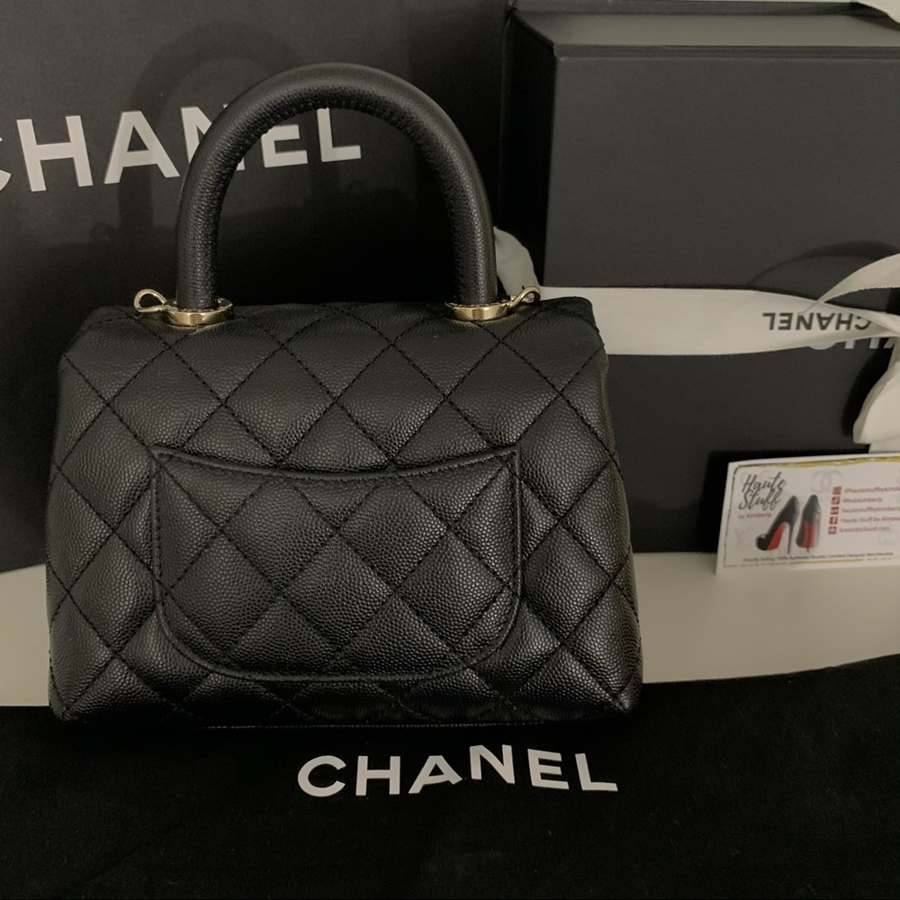 NEW 20K Chanel Mini Coco Handle Flap Black Caviar - Picture 5 of 10